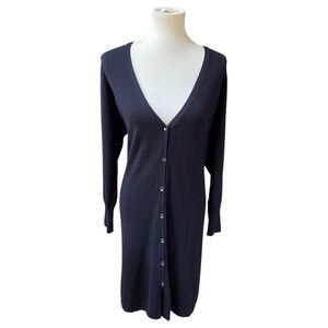 Halston Full Length Black Cardigan